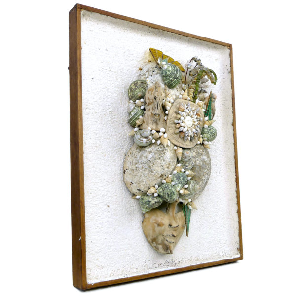 Masque de coquillages encadré Déco rétro vintage Souvenir de la mer (3/4)