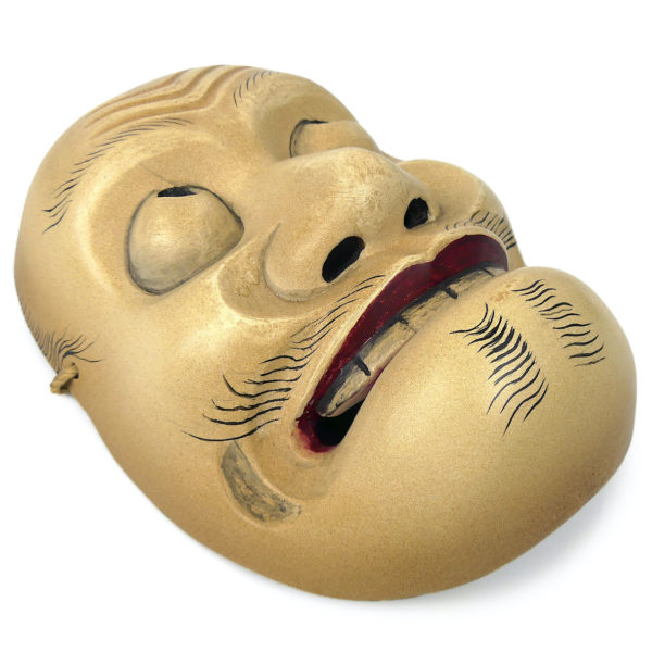 Masque Kentoku théâtre Kyōgen en bois de cyprès Art japonais Théâtre Nô (dessous 3/4)