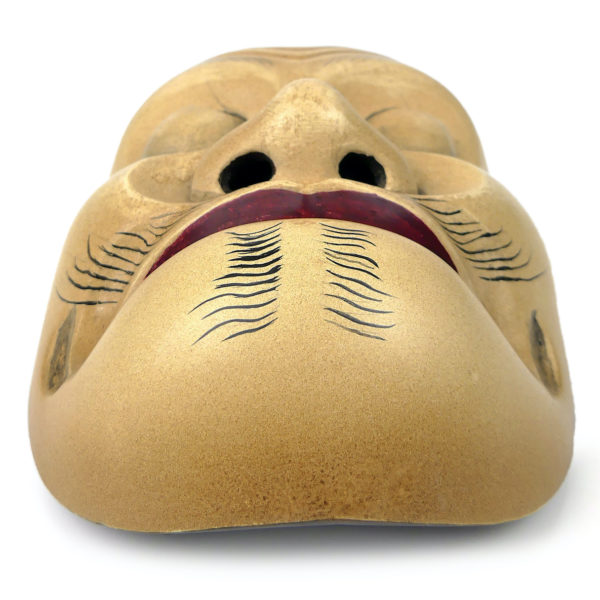 Masque Kentoku théâtre Kyōgen en bois de cyprès Art japonais Théâtre Nô (dessous)