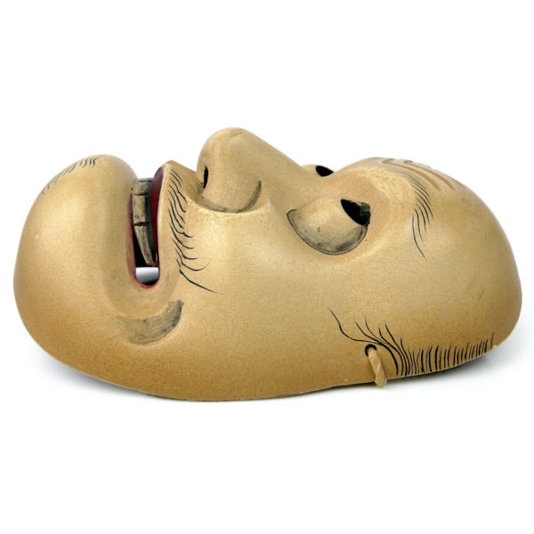 Masque Kentoku théâtre Kyōgen en bois de cyprès Art japonais Théâtre Nô (profil)