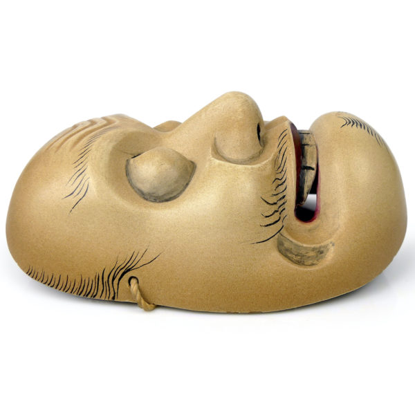 Masque Kentoku théâtre Kyōgen en bois de cyprès Art japonais Théâtre Nô (profil)
