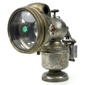 Lampe à carbure acétylène ancienne LUXOR en laiton nickelé pour bicyclette (3/4)