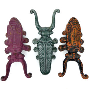 3 tires-bottes scarabées anciens en fonte Collection rétro (dessus)