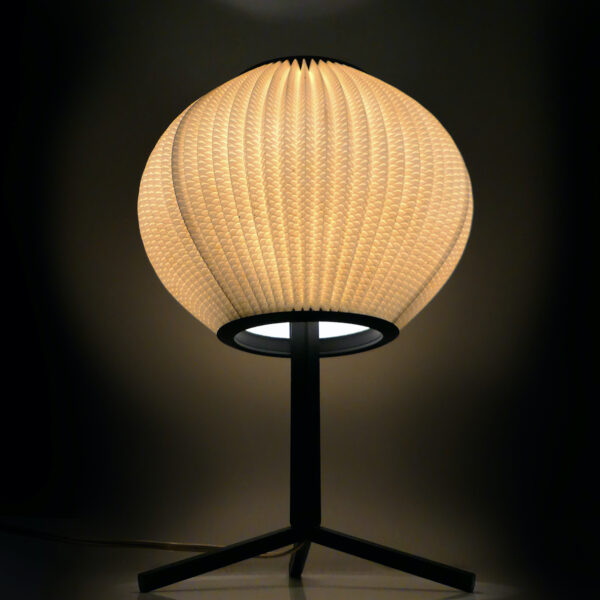 Lampe à poser RISPAL des années 50 Design français Luminaire vintage (face allumée)