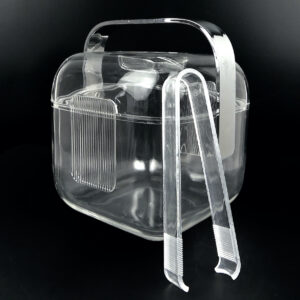 Bac à glaçons Guzzini en plastique transparent et sa pince Space Age 70 (3/4)