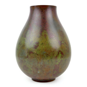 Petit vase bronze japonais vert patiné signé Toku Takaoka Japon Shōwa