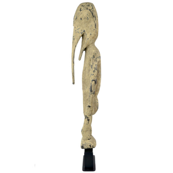 Grande statue anthropomorphe Sepik Iatmul en bois Art premier Fleuve Sepik (profil)
