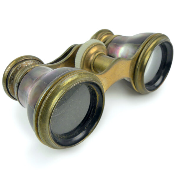 Paire de jumelles de théâtre en nacre et laiton Fin XIXe Lunettes d’opéra (3/4)