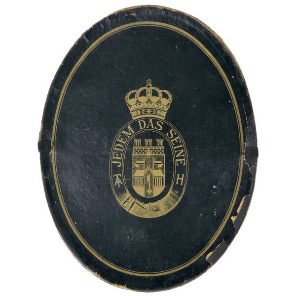 Chapeau claque ancien et boîte d’origine Gibus Début XXe Allemagne (dessus)