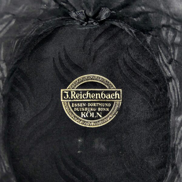 Chapeau claque ancien et boîte d’origine Gibus Début XXe Allemagne (détail)