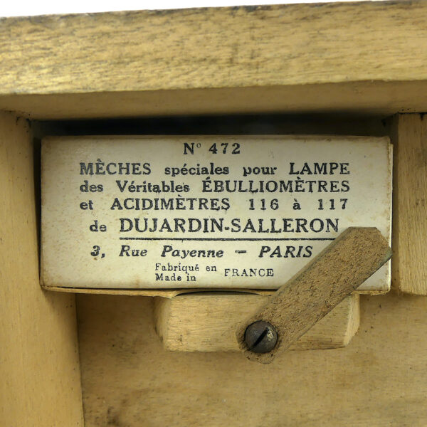 Ébulliomètre Dujardin Salleron ancien Paris Fin XIXe (détail)