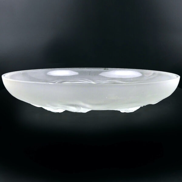 Grande coupe Carpes koï en verre dépoli signée Verlys France (profil)