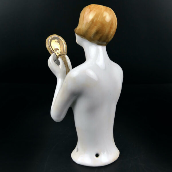 Demi-poupée élégante au miroir en porcelaine Art déco Half-Doll (3/4 dos)