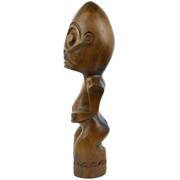 Tiki marquisien en bois de rose Miro à belle patine des années 60/70 (profil)