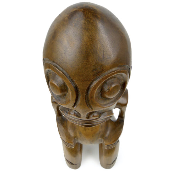 Tiki marquisien en bois de rose Miro à belle patine des années 60/70 (dessus 3/4)