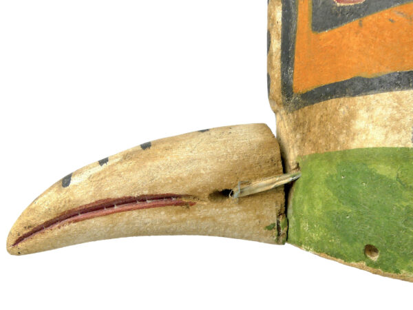 Grand masque esprit oiseau Hopi au long bec et grandes oreilles Tuhu Arizona (détail)