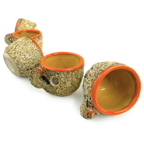 Service à liqueur en céramique Fat Lava - Vallauris - Style 50 /70 (5 tasses)