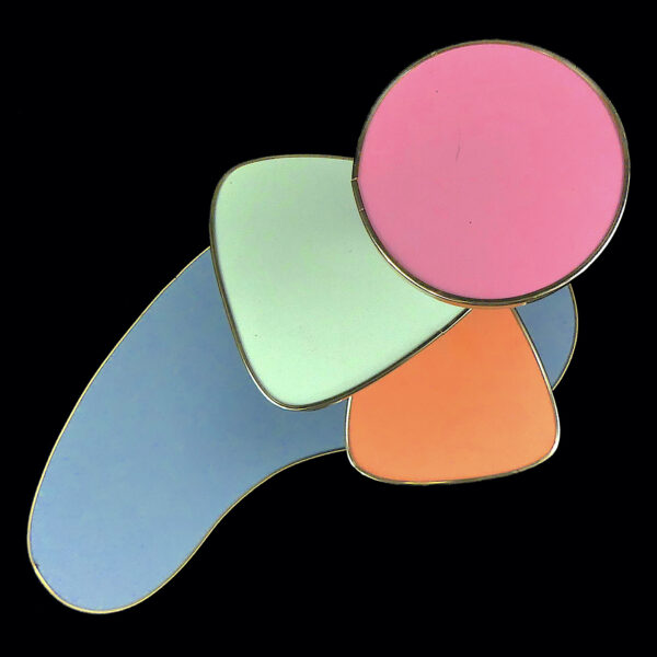 Sellette porte-plantes tripode à 4 plateaux multicolore (dessus)
