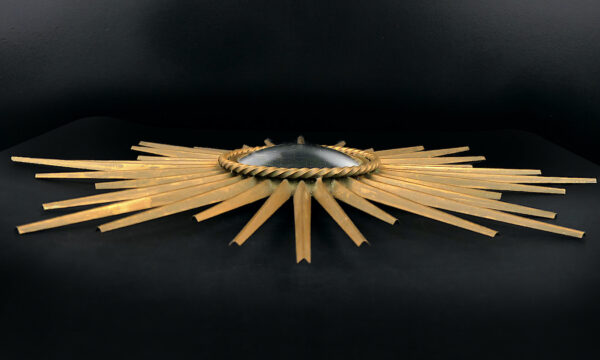 Miroir soleil Chaty Vallauris ancien œil de sorcière bombé - Déco 50 - France (profil)