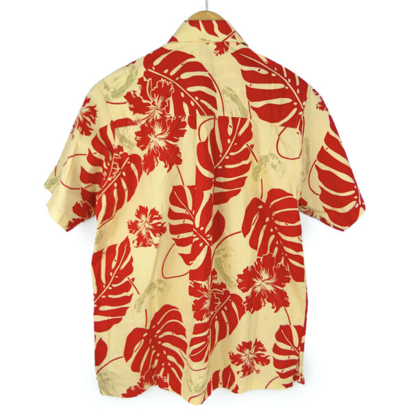 Chemise tahitienne Hinano collector rouge et beige vintage Taille L Tahiti (dos)