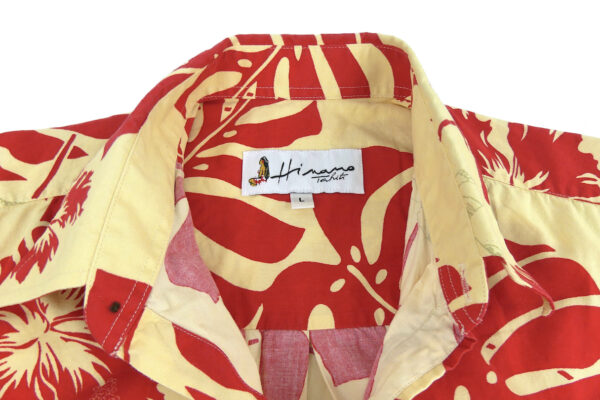 Chemise tahitienne Hinano collector rouge et beige vintage Taille L Tahiti (col)