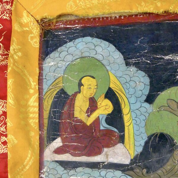 Grand Thangka tibétain ancien Bouddhisme Tibétain Art himalayen (détail)
