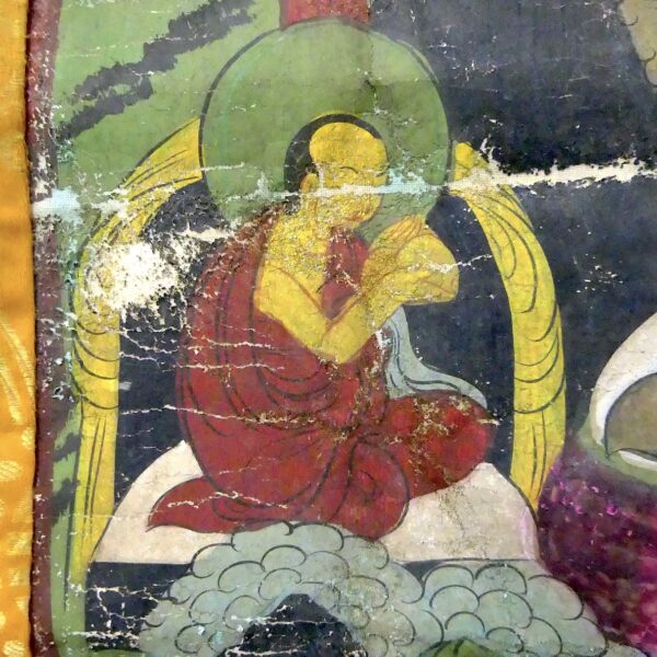 Grand Thangka tibétain ancien Bouddhisme Tibétain Art himalayen (détail)