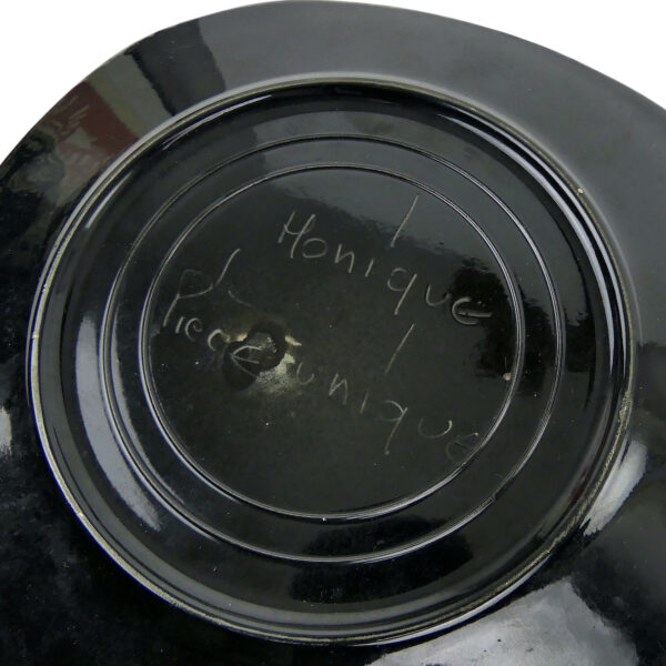 Petite assiette hippocampe vintage de collection signée Pièce unique (détail dos)