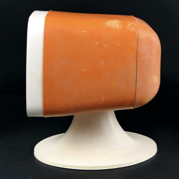 Pendule en caoutchouc orange et beige Space Age Pop Art 70 Pop Rubber (profil)