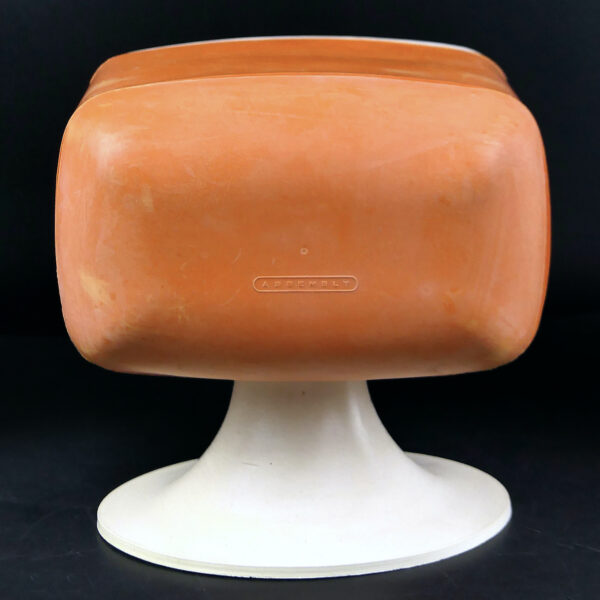 Pendule en caoutchouc orange et beige Space Age Pop Art 70 Pop Rubber (dos)