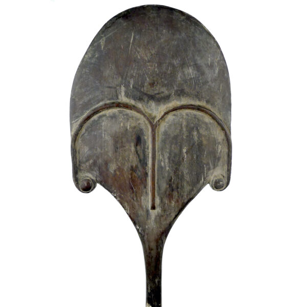 Ao Rapa Nui bâton d’autorité biface Île de Pâques en bois dur sur socle (détail)