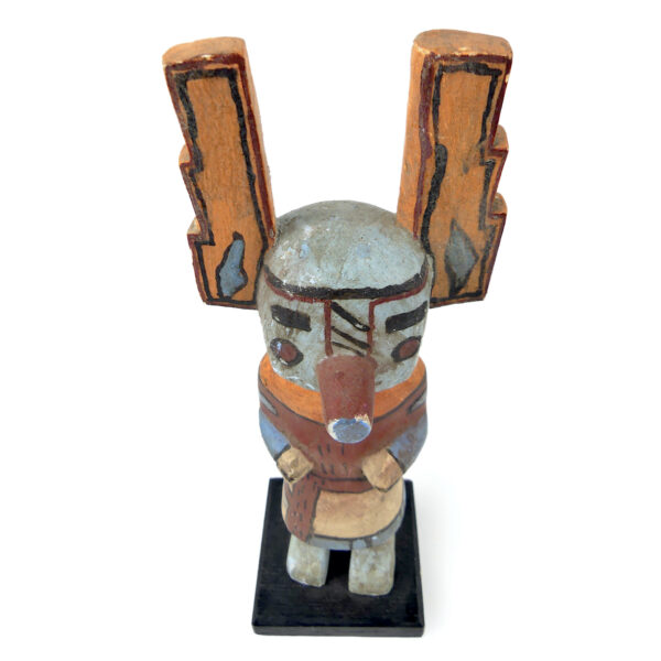 Poupée kachina à tableta Hopi sculptée en bois léger polychrome (dessus 3/4)
