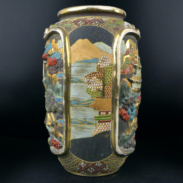 Pot Satsuma ancien de la période Meiji - Faïence japonaise de collection - Japon (profil)