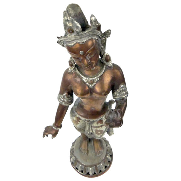 Statuette Tārā tibétaine ancienne Bouddhisme Tibétain Art himalayen (dessus 3/4)
