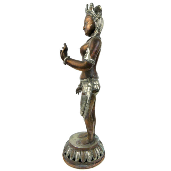 Statuette Tārā tibétaine ancienne Bouddhisme Tibétain Art himalayen (profil)