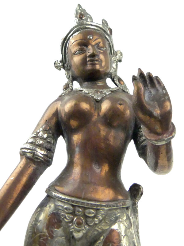 Statuette Tārā tibétaine ancienne Bouddhisme Tibétain Art himalayen (détail)