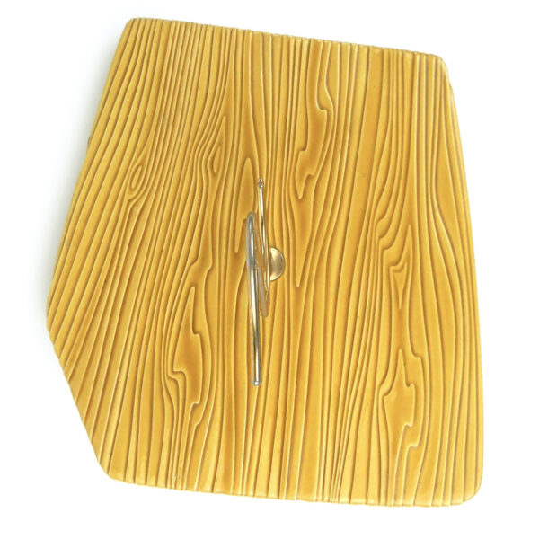 Plateau de présentation vintage canard et faux-bois Vallauris Mid-century (dessus)