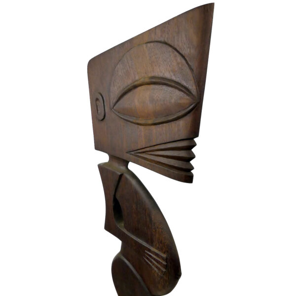Grand Tiki Tangaroa des îles Cook en bois signé Phil Totem Tiki Pop (3/4)