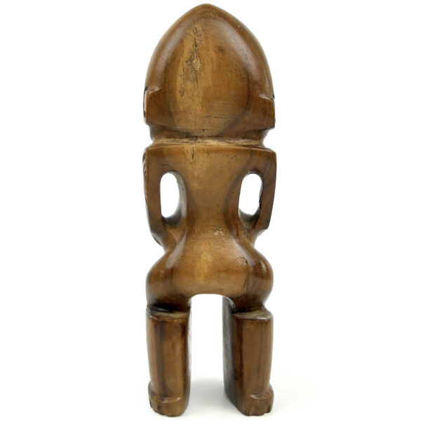 Petit tiki marquisien ancien en bois précieux bicolore (dos)