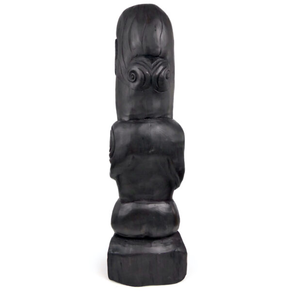 Sculpture style Maori en bois patiné en noir Artisanat océanien (dos)