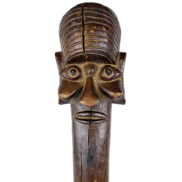 Bâton Ua Rapa Nui Sceptre de commandement ancien Île de Pâques (face détail)