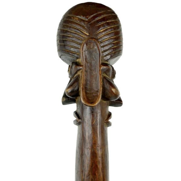 Bâton Ua Rapa Nui Sceptre de commandement ancien Île de Pâques (détail profil)