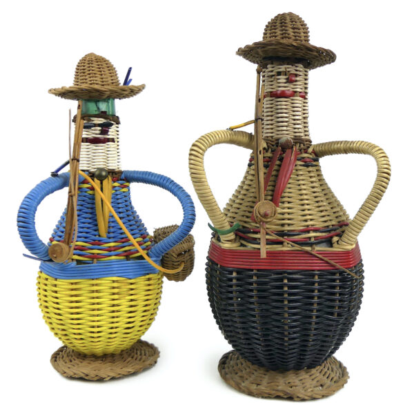 Set de 7 bouteilles scoubidou vintage Déco rétro kitsch Objets souvenir 60 (pêcheurs)