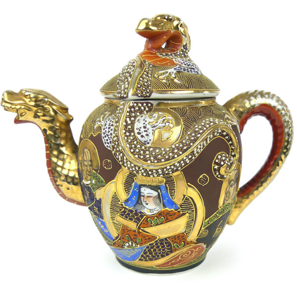 Service à thé Satsuma Dragonware Kutani en porcelaine Début XXe (théière)