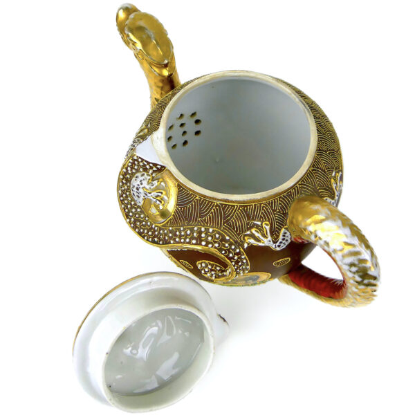 Service à thé Satsuma Dragonware Kutani en porcelaine Début XXe (théière)