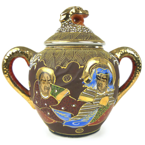Service à thé Satsuma Dragonware Kutani en porcelaine Début XXe (sucrier)