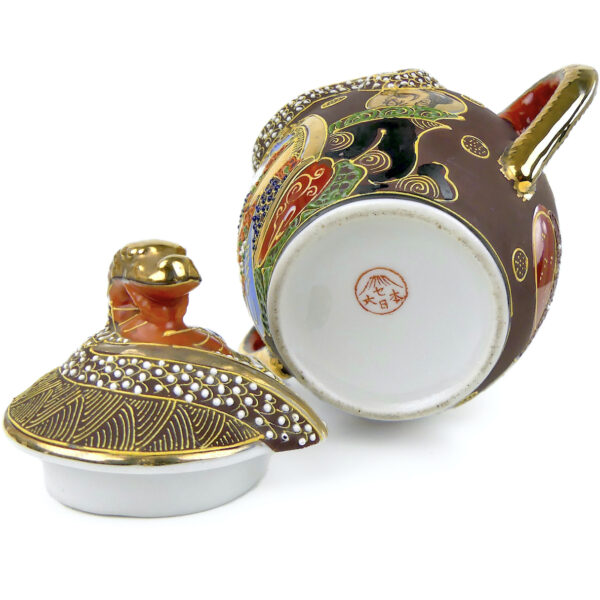 Service à thé Satsuma Dragonware Kutani en porcelaine Début XXe (sucrier)