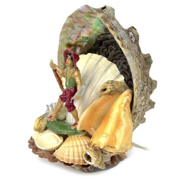 Lampe d’ambiance du pêcheur en ormeau et coquillages Souvenir 60 (3/4)