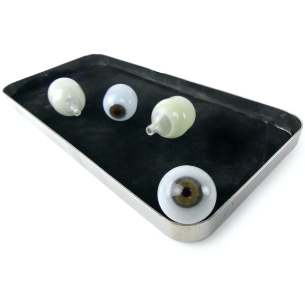 Boîte chirurgicale aux 19 globes oculaires Yeux de verre de prothésiste oculariste (détail)