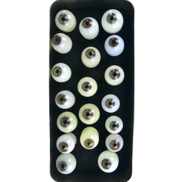 Boîte chirurgicale aux 19 globes oculaires Yeux de verre de prothésiste oculariste (dessus)